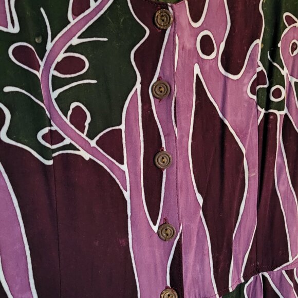 Magic Forest Purple Button Up Dress with Tie Back - Picture 5 of 10